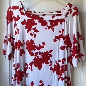 Red and White Talbot's Knit Top L